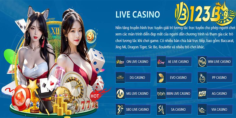 Các sảnh casino được hội viên yêu thích nhất 123B