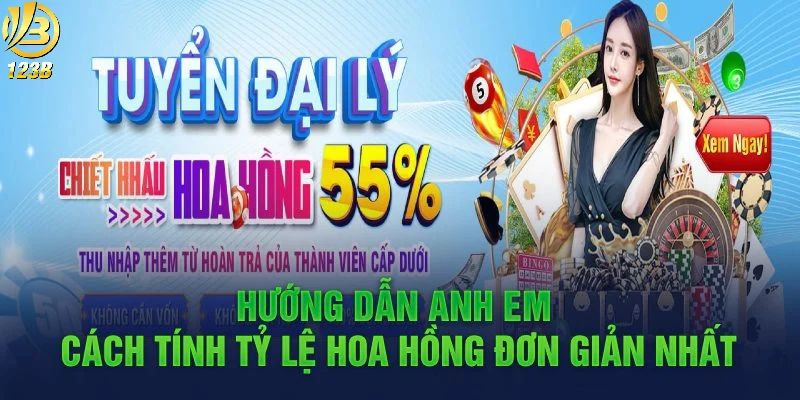 Cách tính phần trăm hoa hồng mà đại lý 123B nhận được